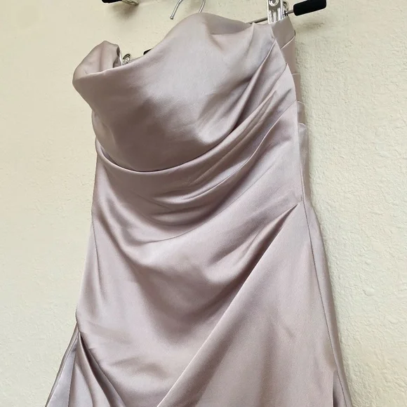 HOUSE OF CB 'Jasmine' Oyster cream Draped Strapless Corset‎ Dress NWOT size L - Picture 4 of 11